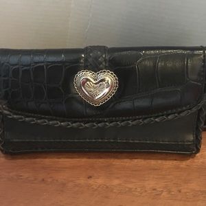 Black wallet with silver heart